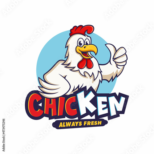 Chicken mascot logo vector template