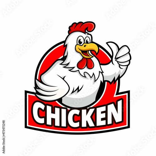 Chicken mascot logo vector template