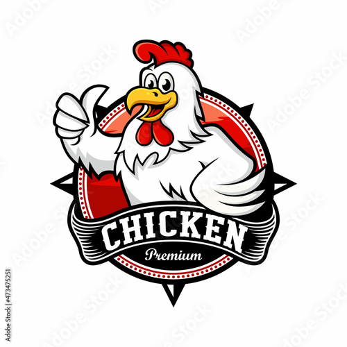 Chicken mascot logo vector template
