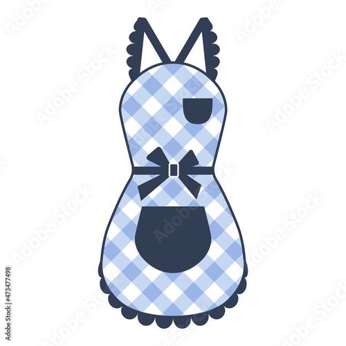 Apron women's with bow for kitchen or cleaning. Protective apron uniform for cooking.
