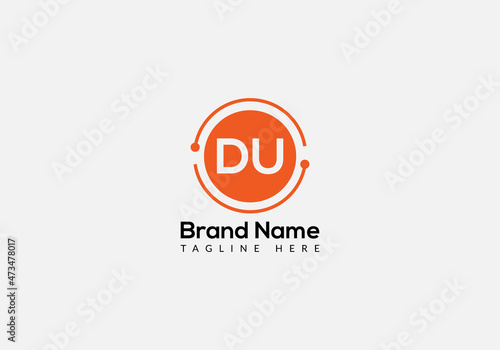 Abstract DU letter modern initial lettermarks logo design 