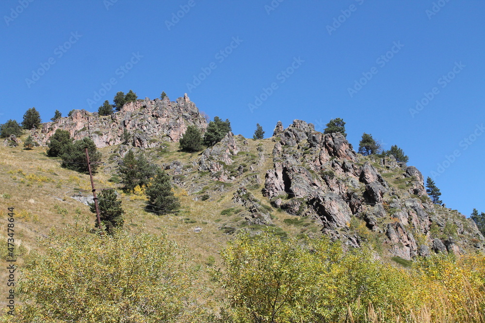 landscape with blue sky