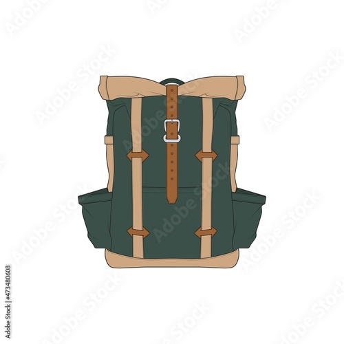 Vector Colorful Backpacks. Backpacks for schoolchildren, students, travellers and tourists. Back to School rucksack flat vector illustrations isolated on white.
