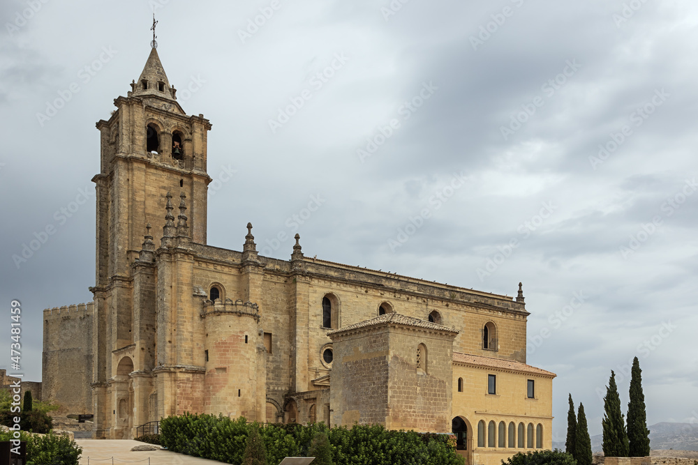Side view of the Main Abbey church inside the Fortress of La Mota, a large walled enclosure above Alcala la Real