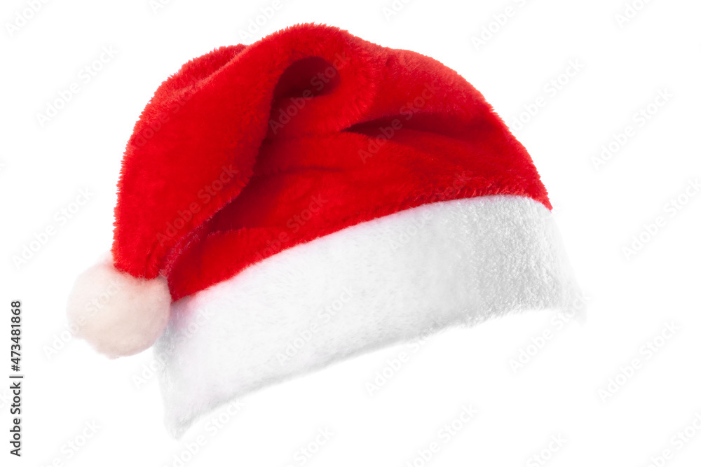 Red Christmas hat isolated on white background Red Christmas hat isolated on white background