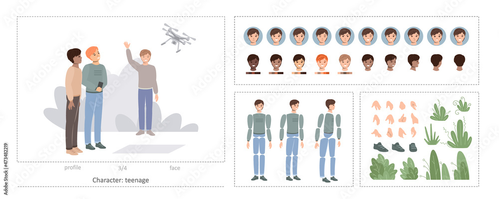 Creating Boy Constructor or character creation kit - boy. A set for creating a ...