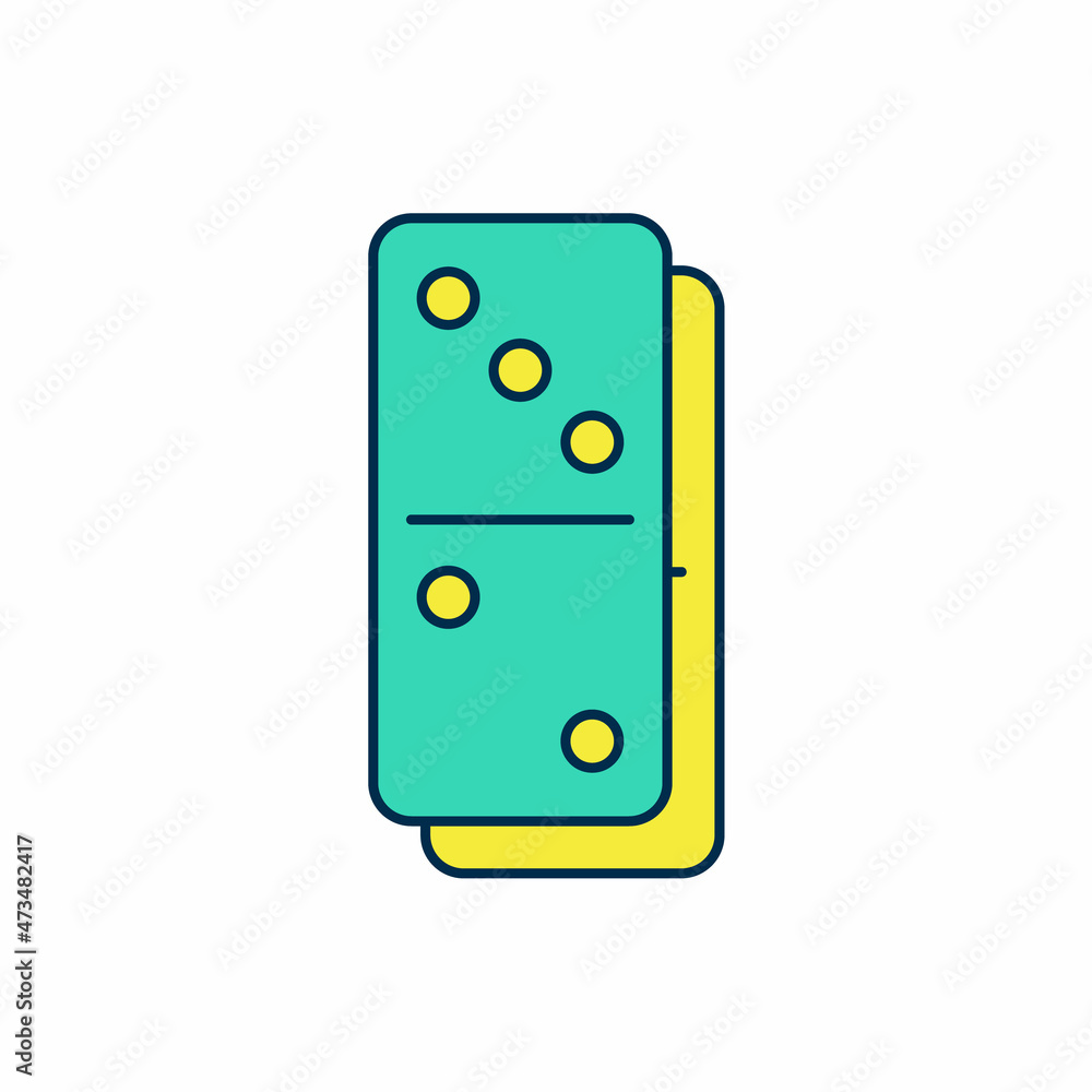 Filled outline Domino icon isolated on white background. Vector Filled outline Domino icon isolated on white background. Vector