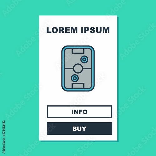 Filled outline Air hockey table icon isolated on turquoise background. Vector