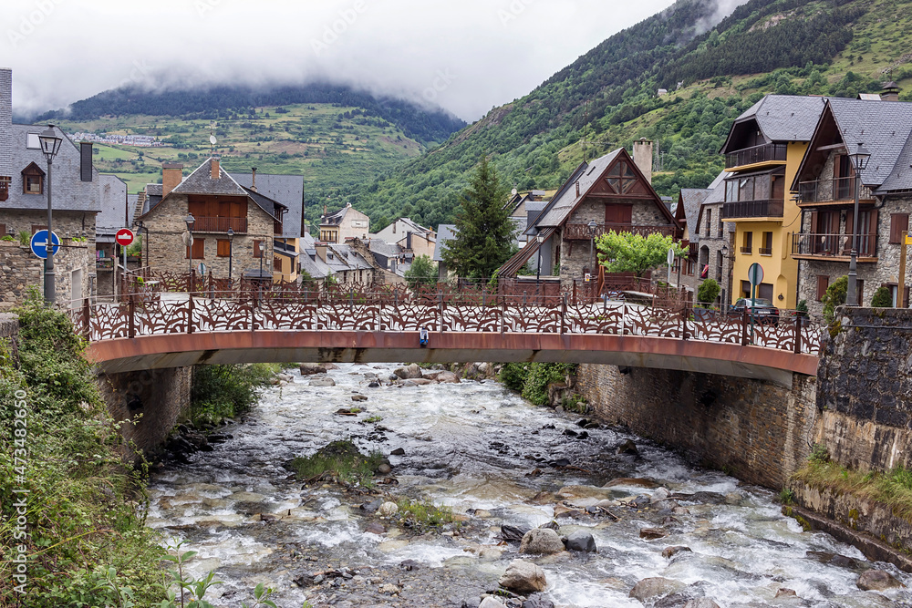 The town of Vielha in the Catalan Pyrenees