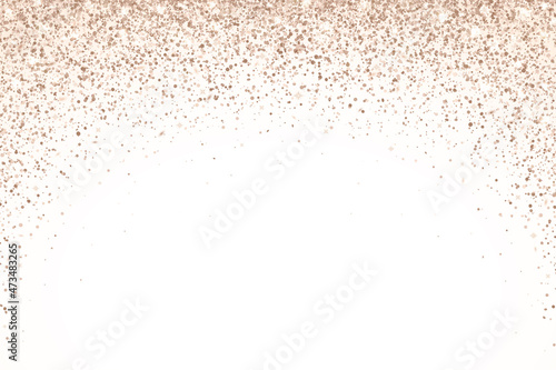 Bronze falling particles arch shape on white background. Vector