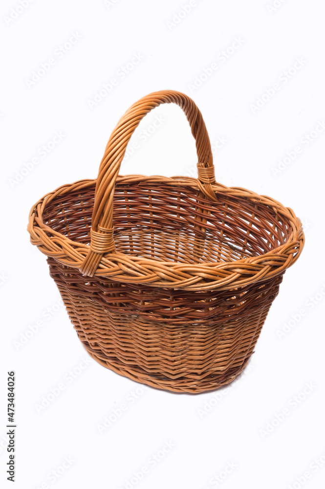 Industrial arts a wicker basket. A folklore product that can serve as a decoration or even for practical use.