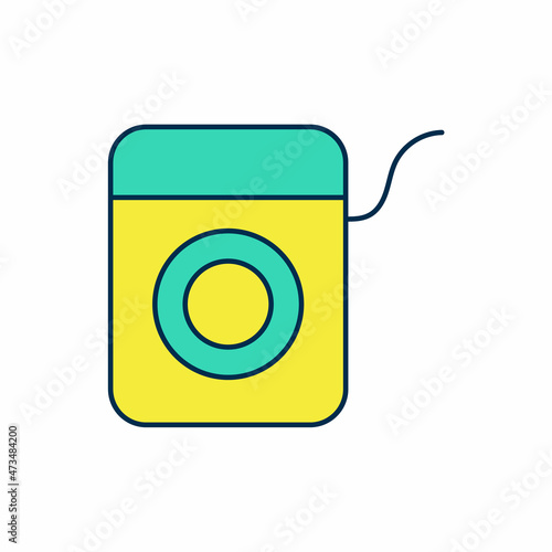 Filled outline Dental floss icon isolated on white background. Vector