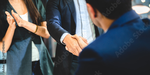 business people are shaking hand for job interview, handshake for successful to join a work © chokniti