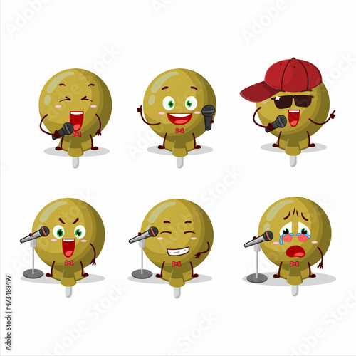 A Cute Cartoon design concept of yellow lolipop wrapped singing a famous song