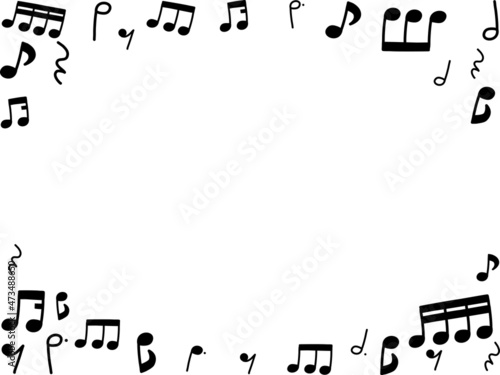 音符フレーム白黒楕円