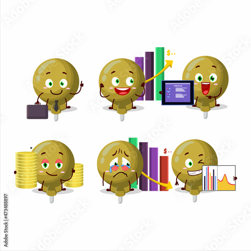 Yellow lolipop wrapped character designs as a trader investment mascot