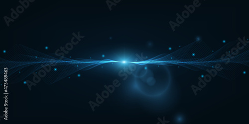 Vector template for science and technology presentation background.