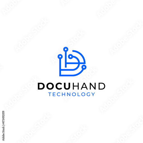 Letter D data line logo vector icon illustration modern style for your business