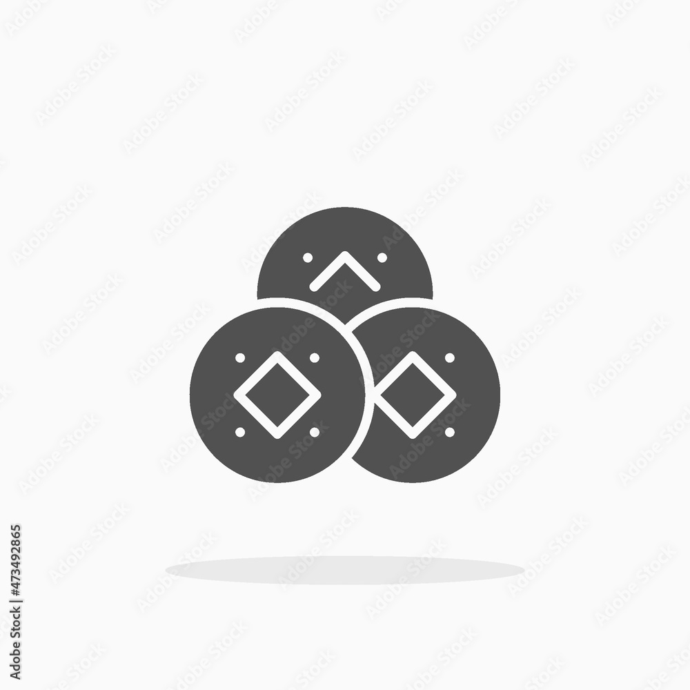 Coins icon. Solid or glyph style. Vector illustration. Enjoy this icon for your project. Coins icon. Solid or glyph style. Vector illustration. Enjoy this icon for your project.