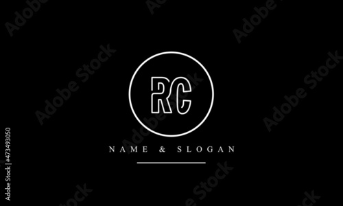 RC, CR, R, C abstract letters logo monogram