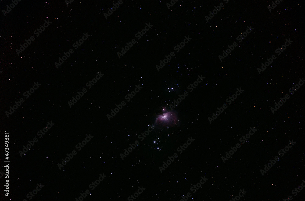 Stars in the night sky. Orion nebula. Abstract background.