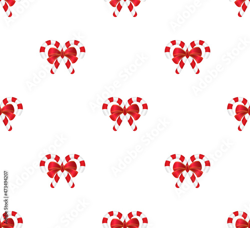 Christmas candy cane seamless pattern hand drawn vector
