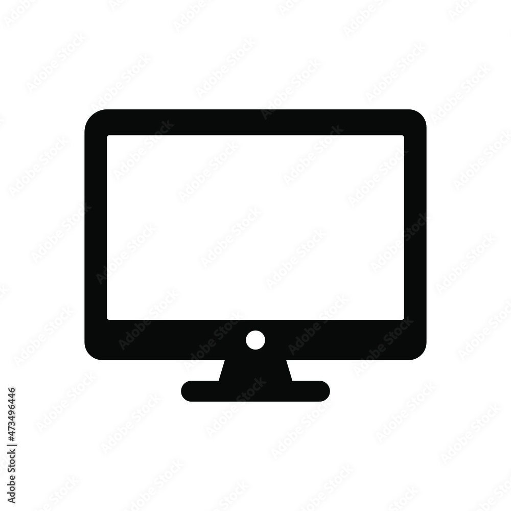 Computer monitor with blank screen icon. Vector desktop computer icon, TV vector icon. Computer monitor with blank screen icon. Vector desktop computer icon, TV vector icon.