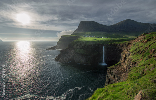 waterfall. Faroe island