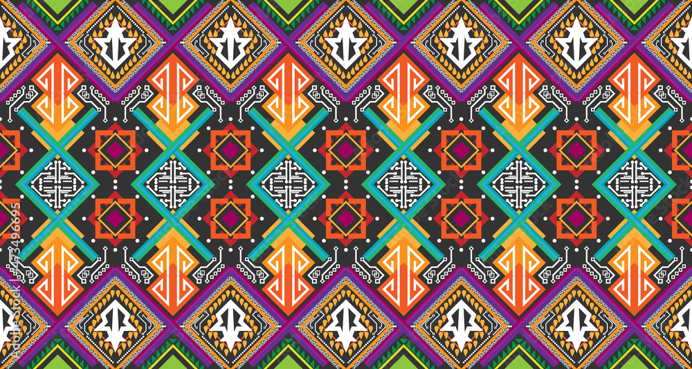 Geometric Abstract shapes pattern in ethnic style EP.9 Geometric Abstract shapes pattern in ethnic style EP.9