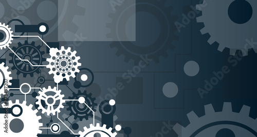 Technology gears Abstract techno gear background with geometric wheels. Vector gears modern mechanism industrial concept. Ep.1