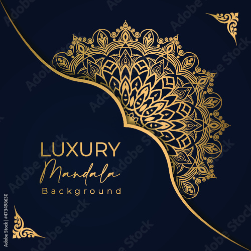 Luxury gold arabesque pattern in mandala background 