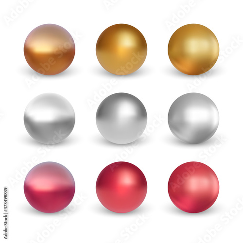 Set of colorful sphere isolated on white background. Vector illustration