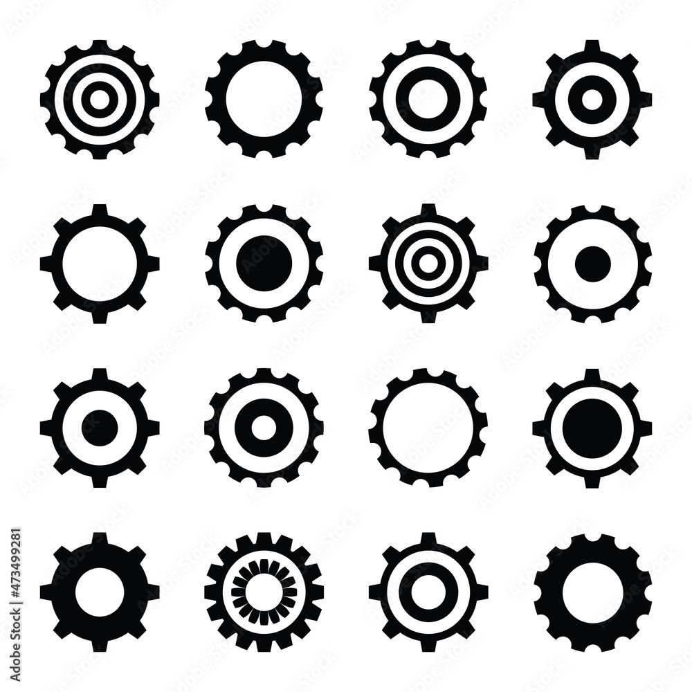 Obraz premium Abstract gear symbols. Set of design elements.