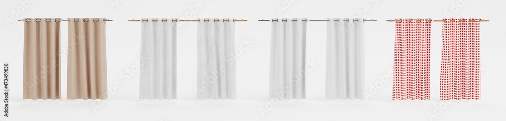 Realistic 3D Render of Curtains Set Realistic 3D Render of Curtains Set