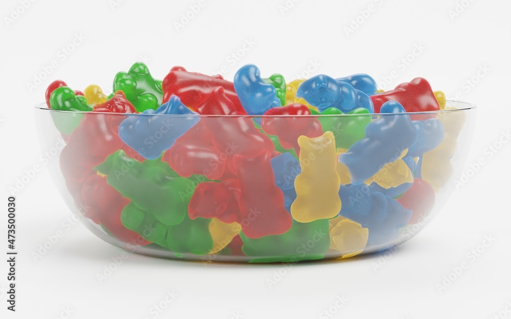 Realistic 3D Render of Gummy Bears