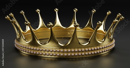 Realistic 3D Render of Golden Crown