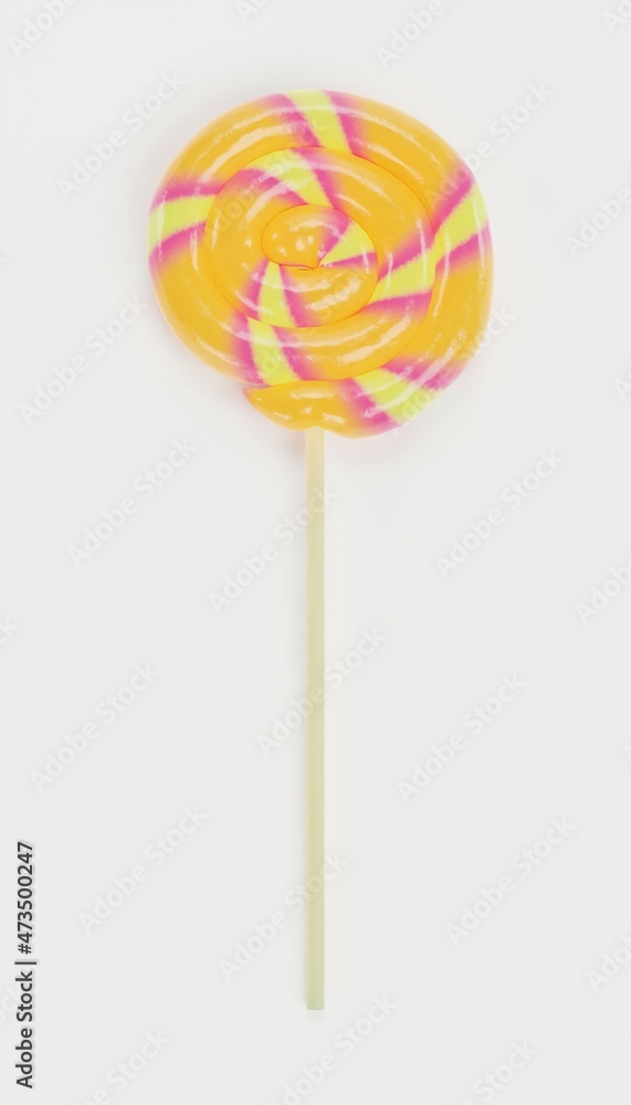 Realistic 3D Render of Lollipop