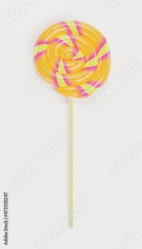 Realistic 3D Render of Lollipop