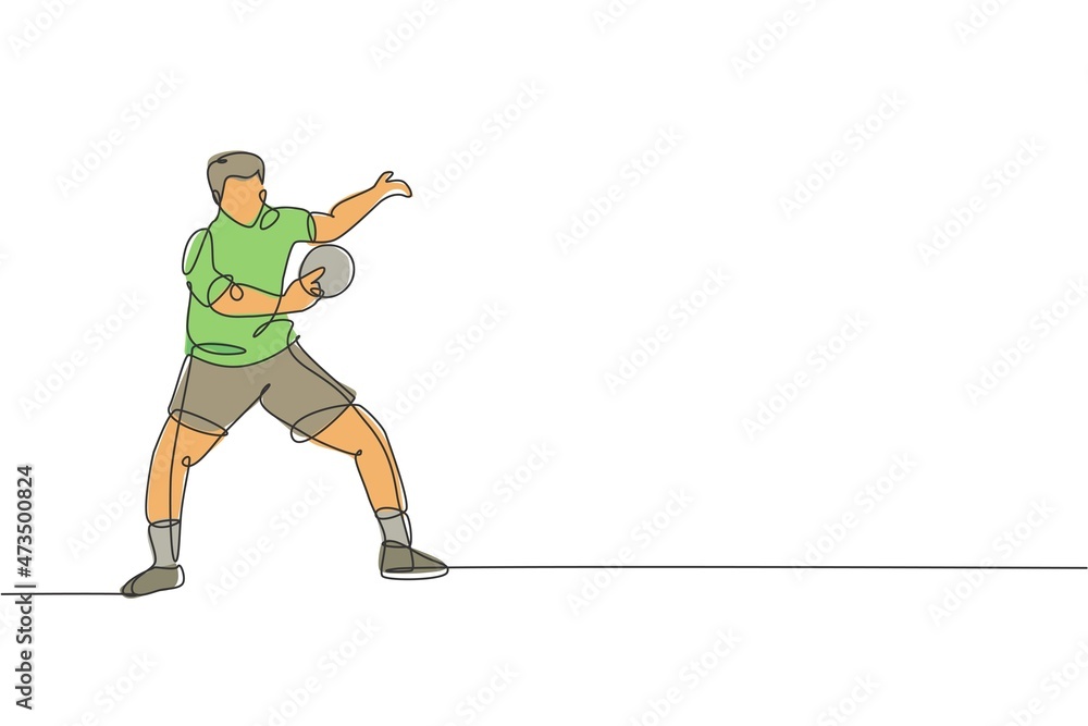 Single continuous line drawing of young agile man table tennis player hitting the ball. Sport exercise concept. Trendy one line draw design vector illustration for ping pong tournament promotion media Single continuous line drawing of young agile man table tennis player hitting the ball. Sport exercise concept. Trendy one line draw design vector illustration for ping pong tournament promotion media