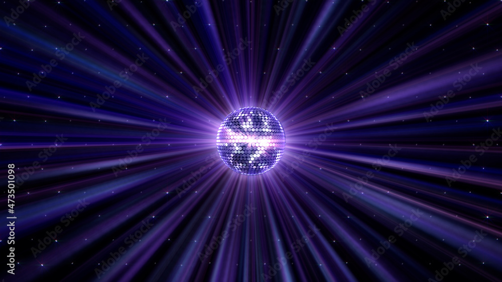 Naklejka premium Mirror Ball Disco Lights Club Dance Party Glitter Background