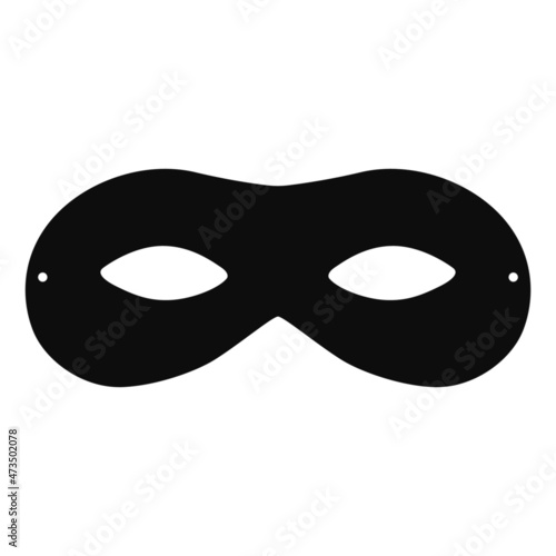 Vector high quality black eye mask icon isolated on white background. Christian carnival concept