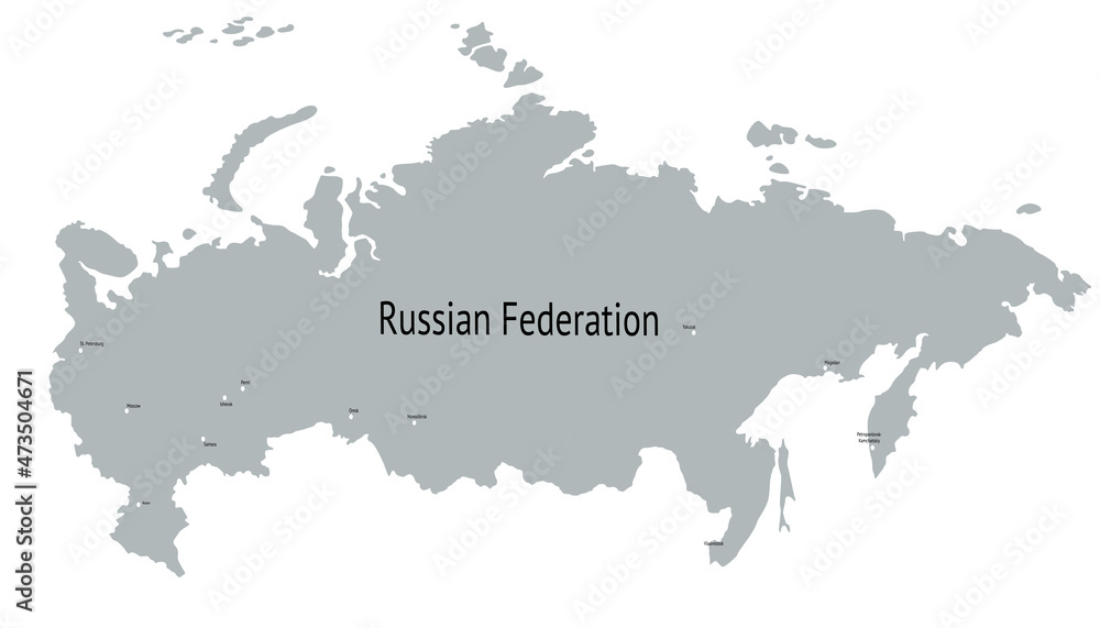 Vector map of Russia. map of the Russian Federation.	