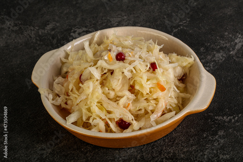 Sauerkraut with cranberry in the bowl