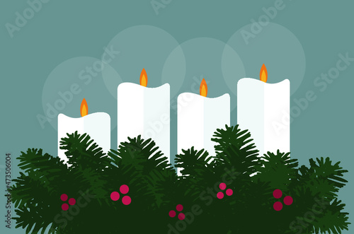 adventskranz mit weißen Kerzen