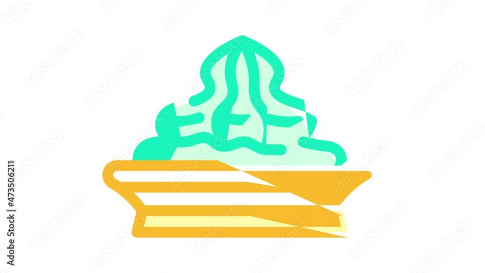 wasabi on plate animated color icon wasabi on plate sign. isolated on white background wasabi on plate animated color icon wasabi on plate sign. isolated on white background