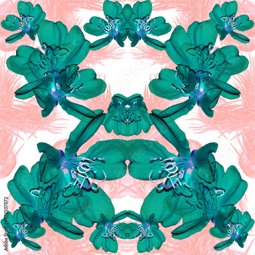 Seamless floral pattern with flowers. Botanical and flower background in summer style.