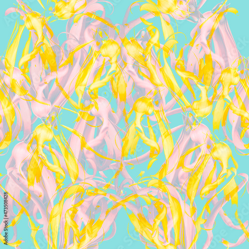 Seamless floral pattern with leaves. Botanical and flower background in summer style.