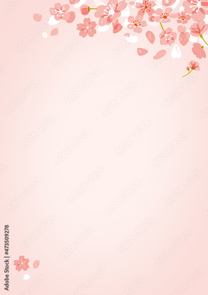 ピンクの桜フレーム春のバナーやチラシにピッタリ！