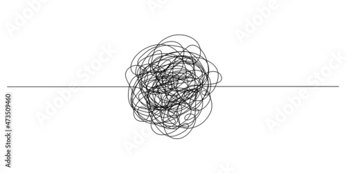 Hand drawn scribble chaotic scrawl doodle line. Abstract tangled continuous thin linear. Vector illustration Isolated on white background
