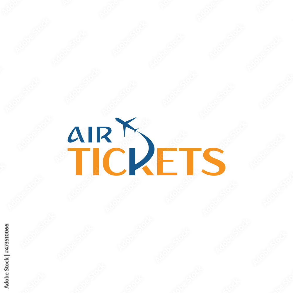 air tickets logo lettering design vector template